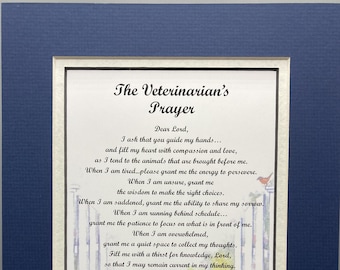 Veterinarian Poem - Veterinarian Gift - Vet Print - Vet Poem - Vet Appreciation - Vet Thank You - Veterinarian Print- Vet Present- Vet Gift-