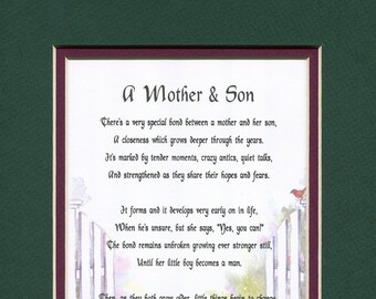 Mother Son Poem Etsy