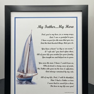 Framed Poem For Father, Father Print Verse Saying, Best Father's Day Gift, Sentimental Present For Father's Day, Gift for Dad 70th Birthday, Bild 1