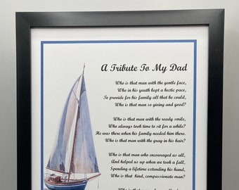 Dad Framed Poem, Father Framed Print, Framed Father's Day Gift Present, Best Father's Day Gifts, Father Dad 65th 70th 75th 80th Birthday,