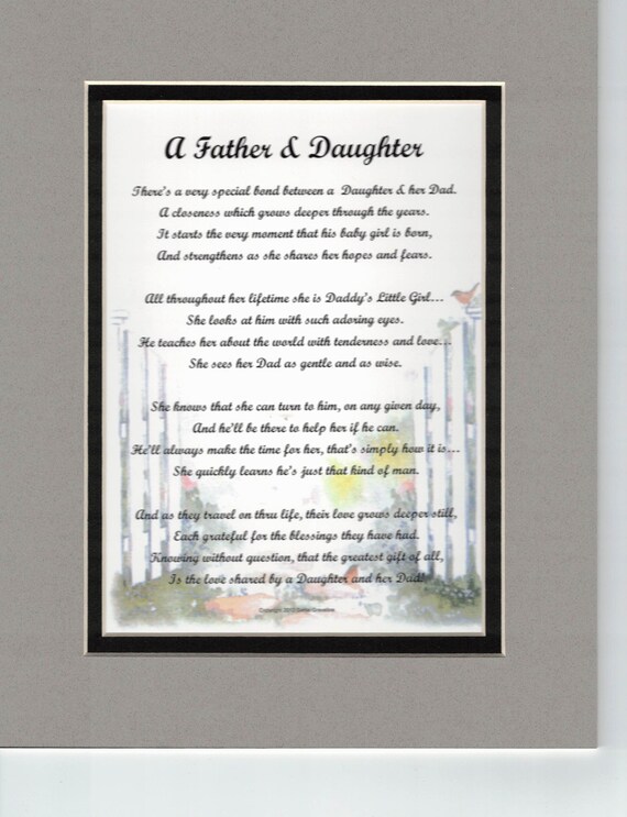 Father and Daughter Father Daughter Poem Father Gift Dad Gift Dad