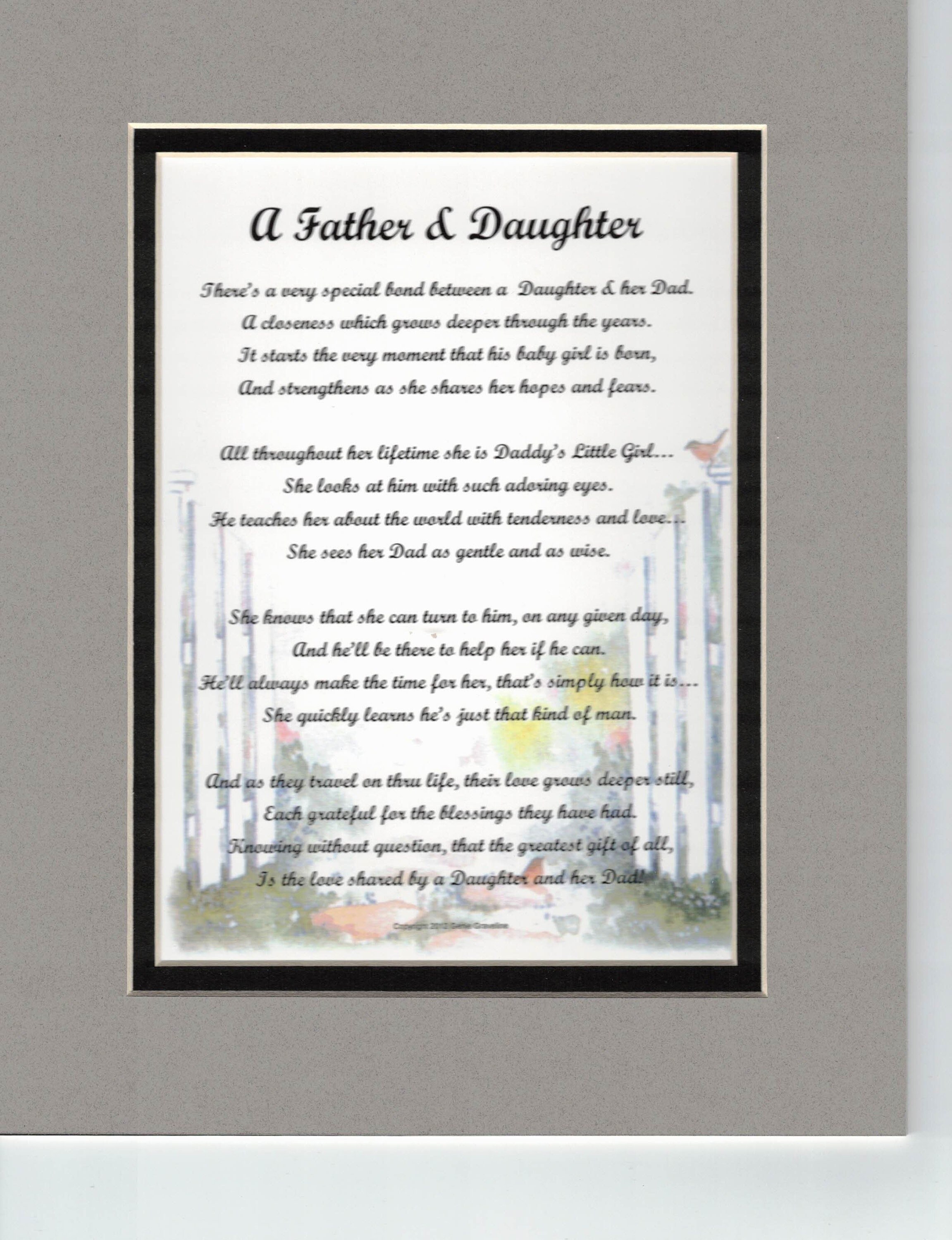 Father and Daughter- Father Daughter Poem- Father Gift- Dad Gift- Dad  Present- Dad Poem- Father Poem- Father Appreciation- Daughter Gift - Etsy  Israel, image size:2303x3000