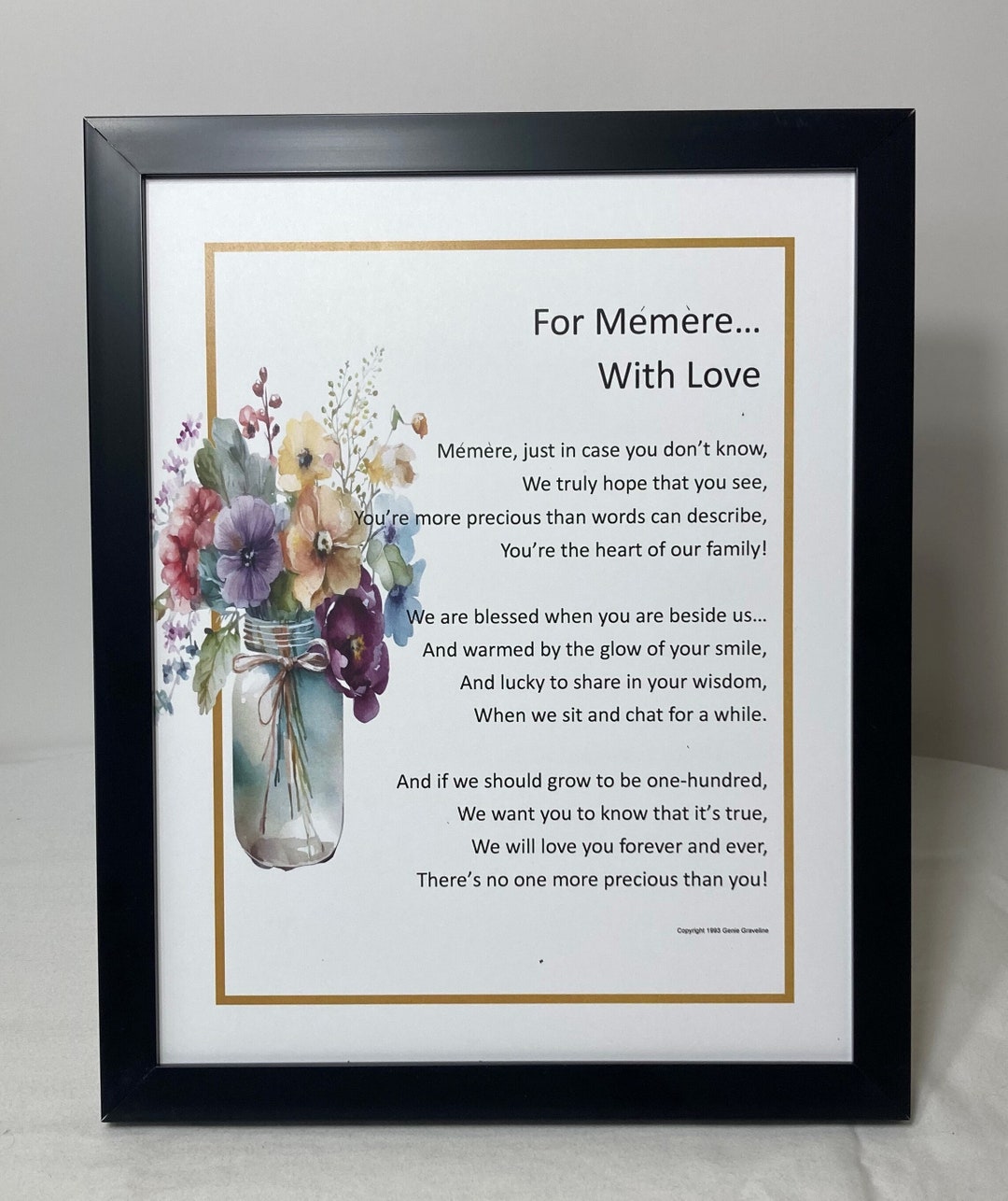 Framed Memere Poem-inexpensive Memere Gift Present, Memere Mother's Day ...