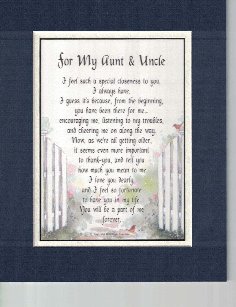 Aunt Uncle Poem Aunt Uncle Print Aunt Uncle Gift Aunt 3 - изображение.