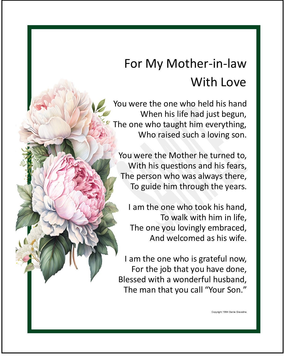 To Mother in Law From Bride DIGITAL DOWNLOAD Mother in pic picture