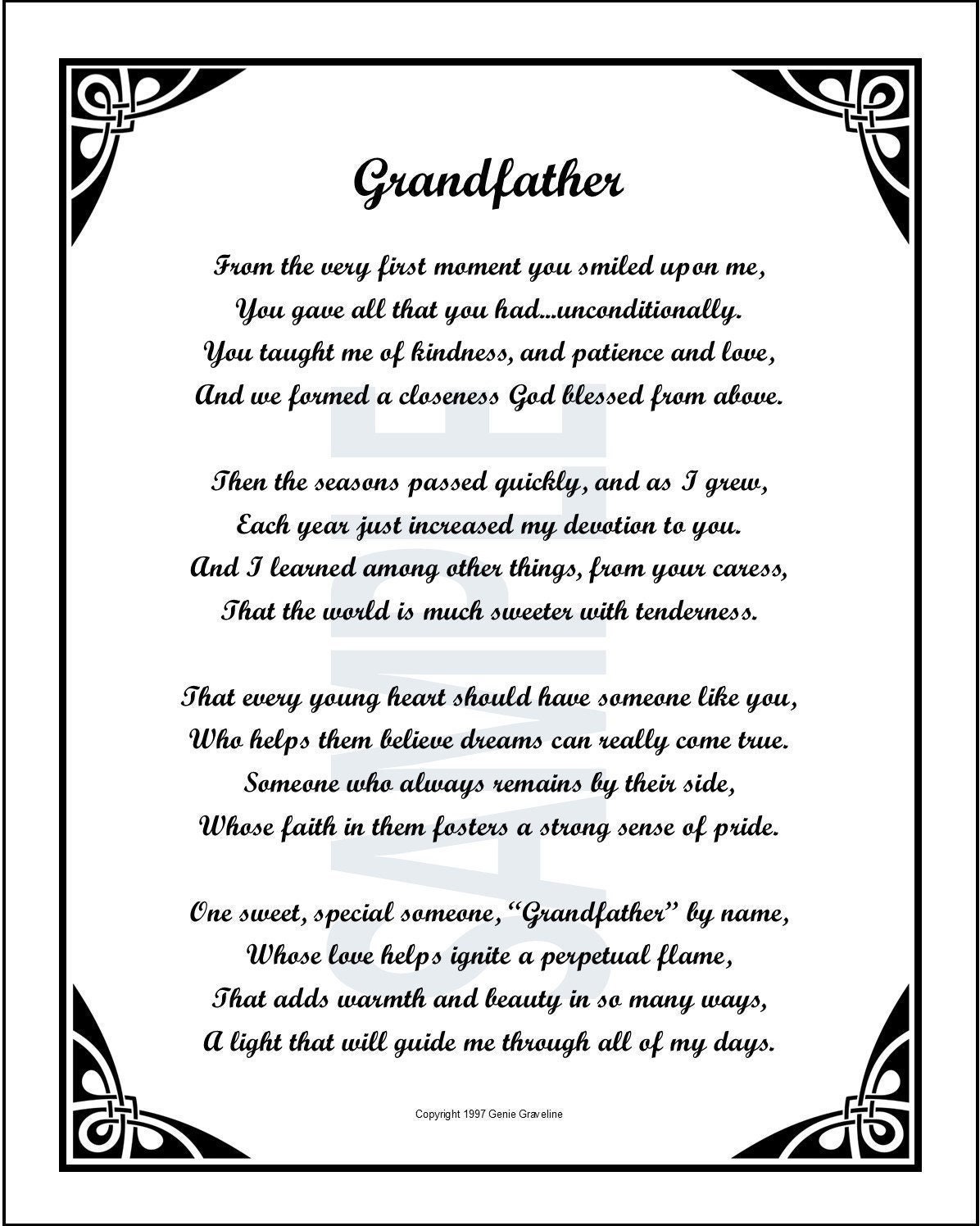 GRANDPA SPECIAL Kind Grandfathers PATIENT Guidance TREASURE verses poems plaques 
