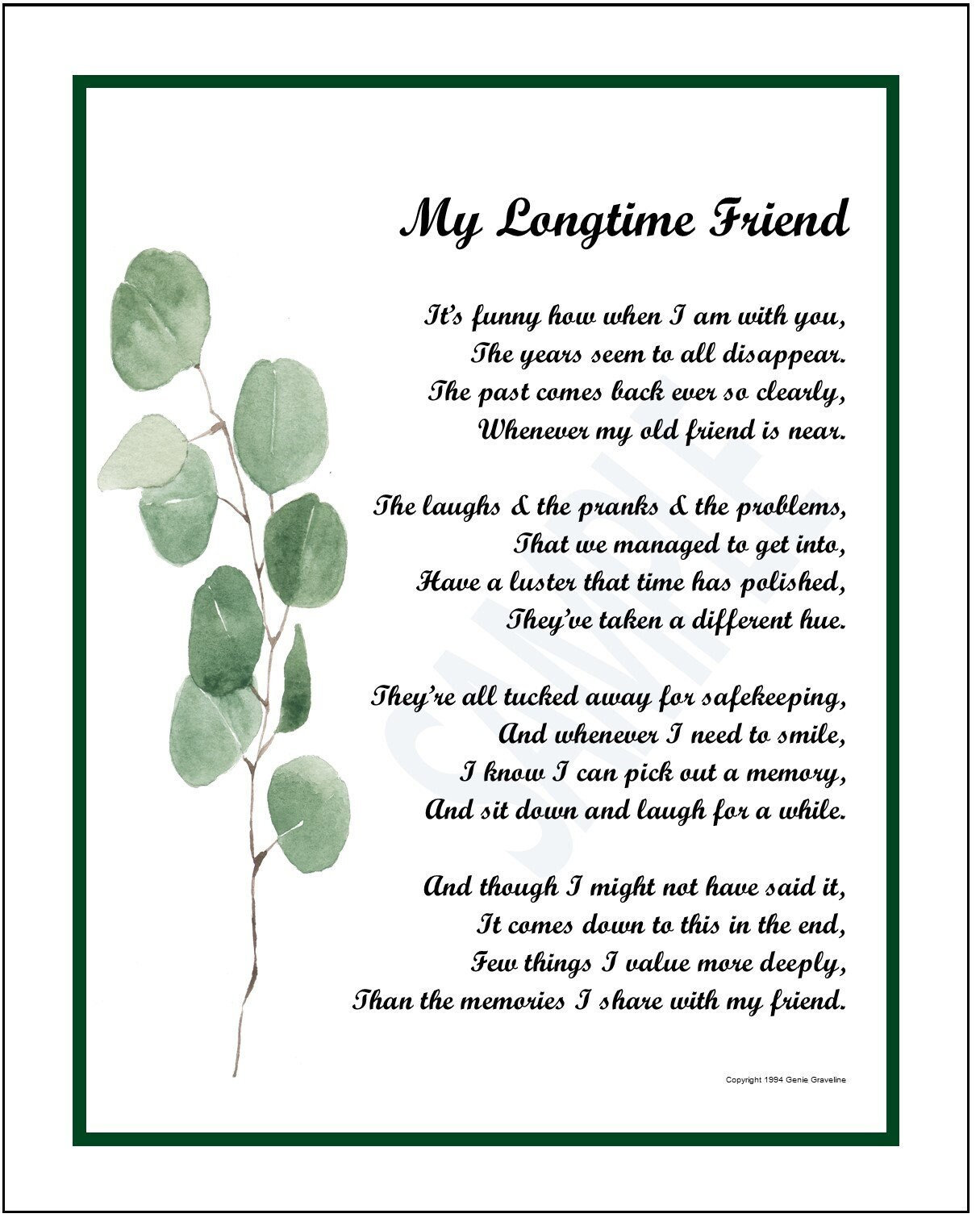 Friendship Song Framed Poem, Long Distance Friendship Gifts, Best Frie –  Crossroads Home Decor