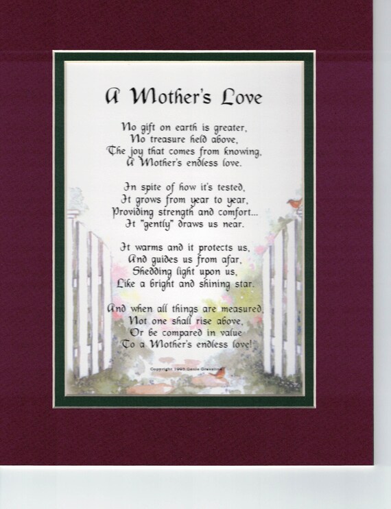 Mother poem mother gift mother verse mother print Etsy