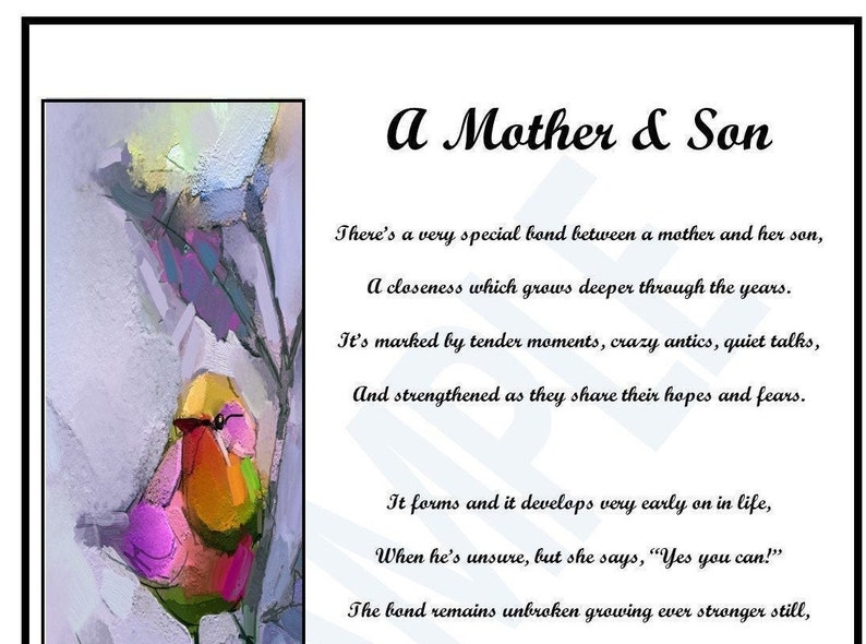Mother Son Poem DIGITAL DOWNLOAD Sentimental Gift for My - Etsy Mother Son Poem DIGITAL DOWNLOAD Sentimental Gift for My - Etsy