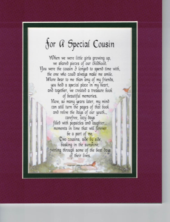 Cousin Poem Cousin Gift Cousin Print Cousin Verse Cousin Etsy