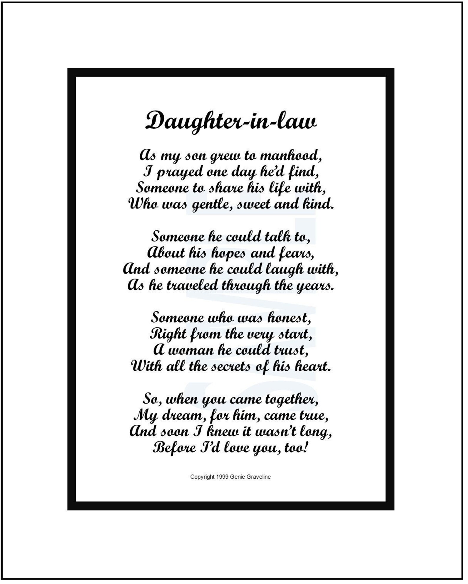 6. Custom Daughter-in-Law Print Artwork