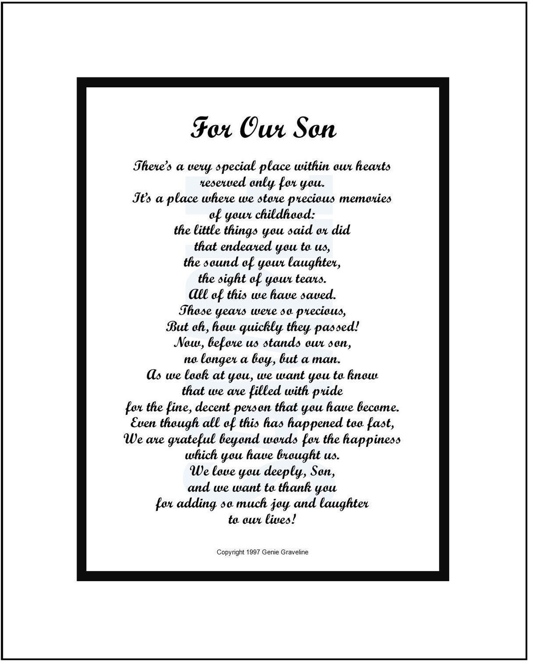 Our Son Poem, DIGITAL DOWNLOAD, Our Son Verse, Our Son Print, Our Son