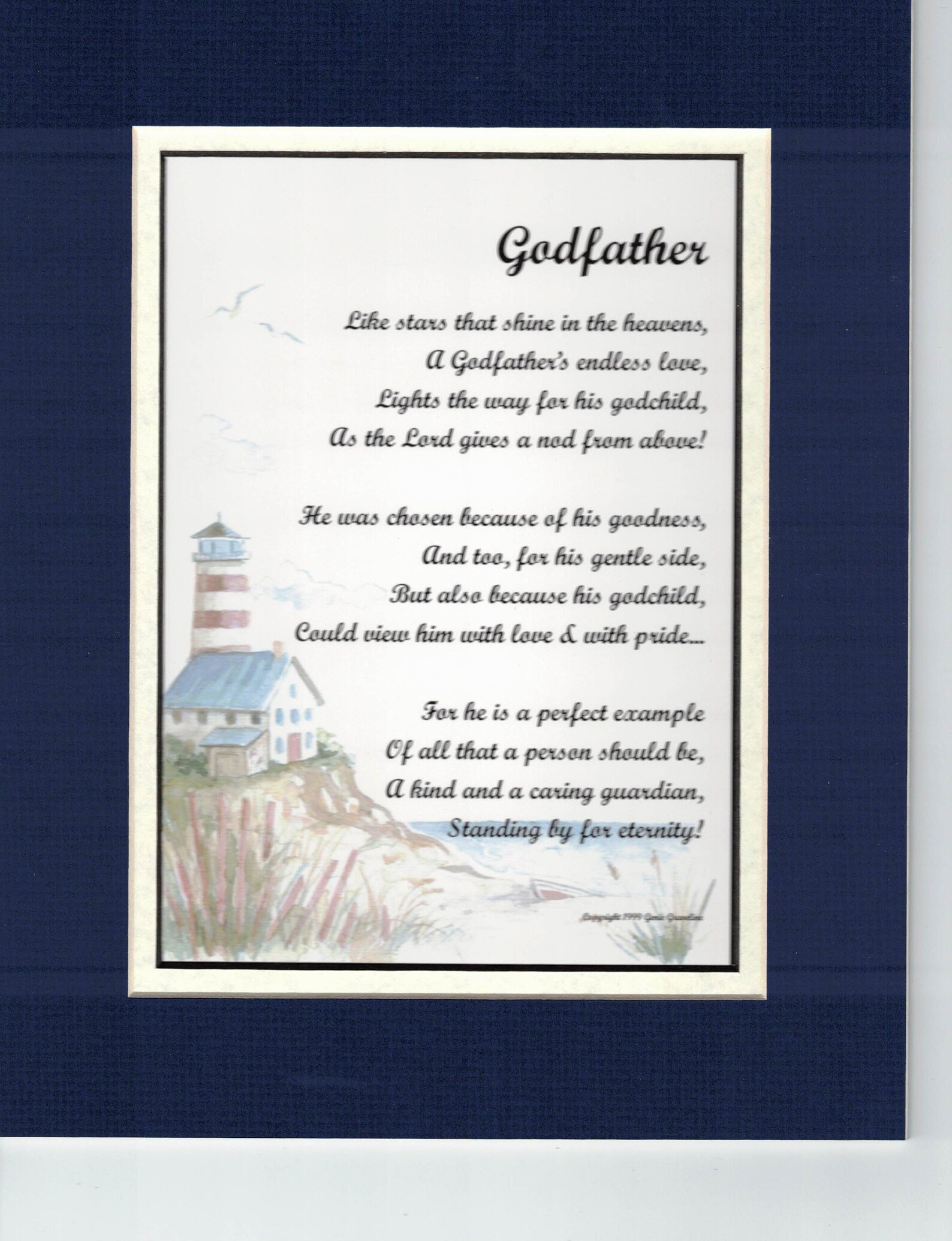 Godfather Poem Print Verse Gift Present Saying Thank You - Etsy