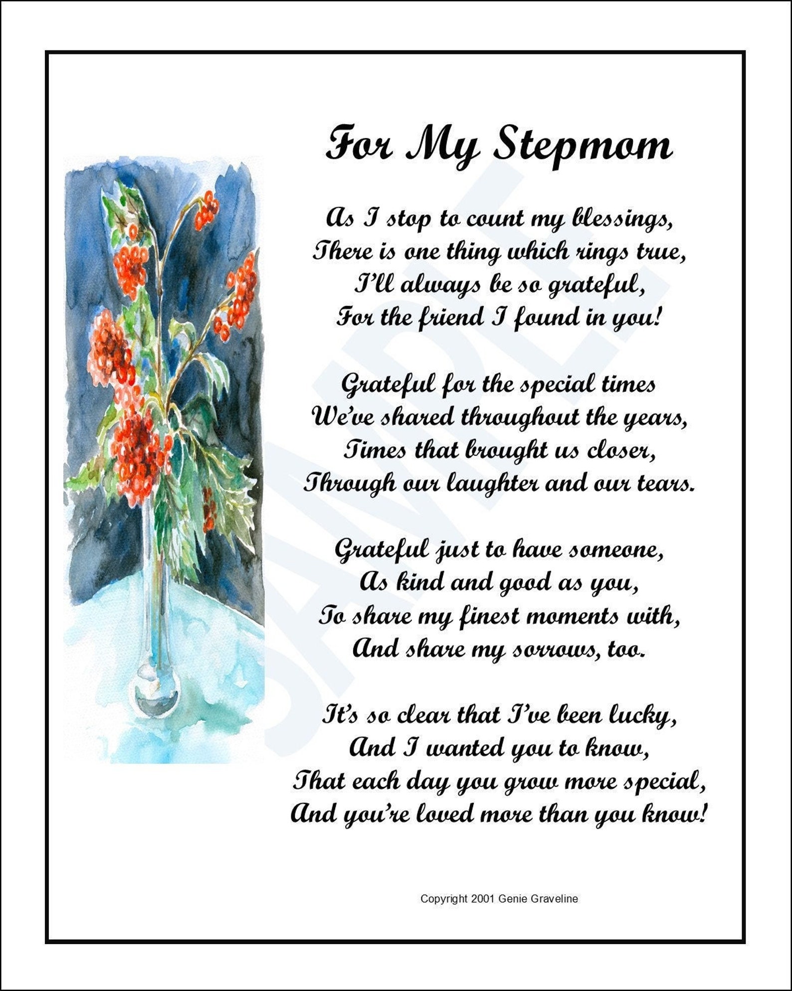 For for My Stepmom DIGITAL DOWNLOAD Stepmom Gift Stepmother | Etsy