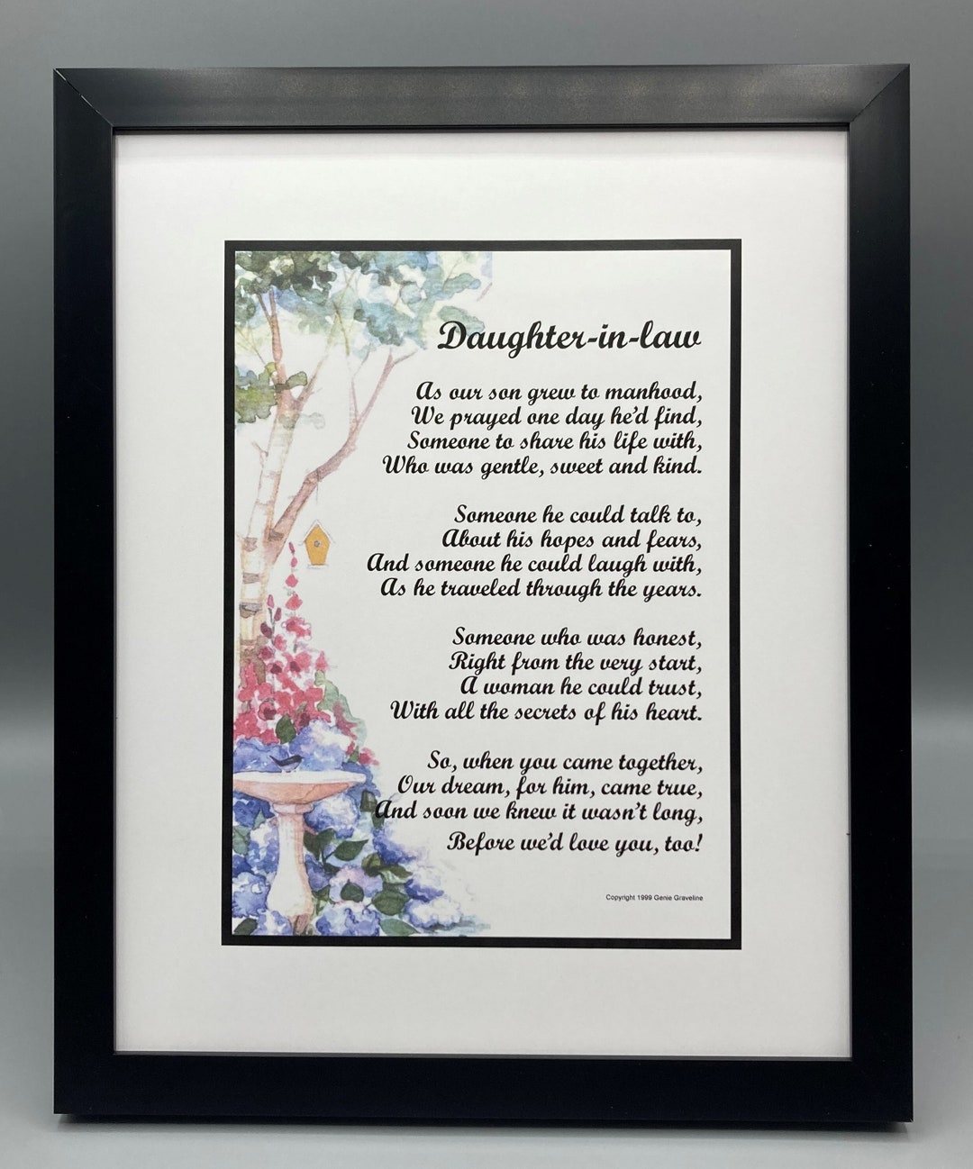 Framed Poem for Daughter in Law, Daughter in Law Gift Present, Daughter ...