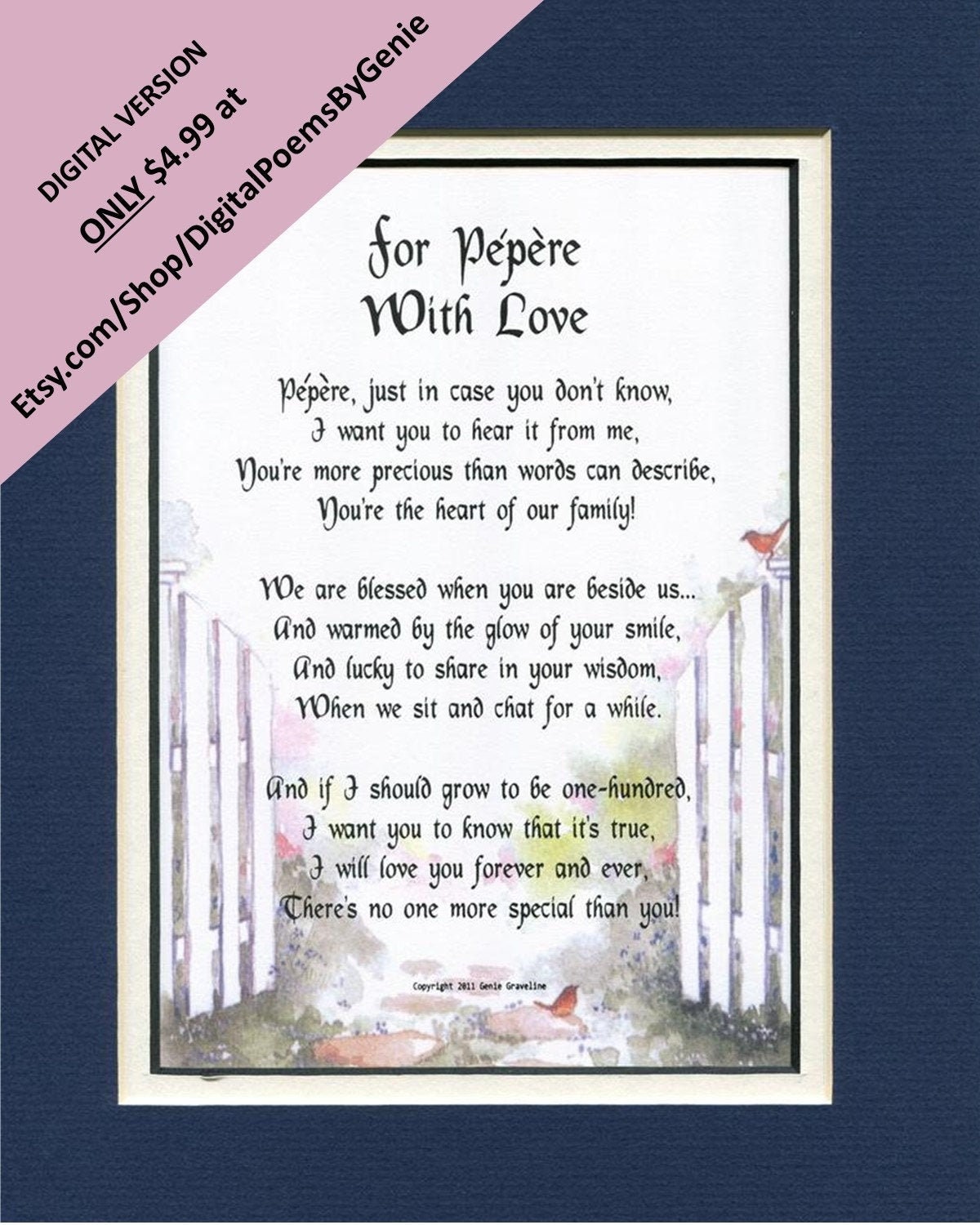 Pepere Poem Pepere Gift Pepere Present Pepere Print Pepere Etsy