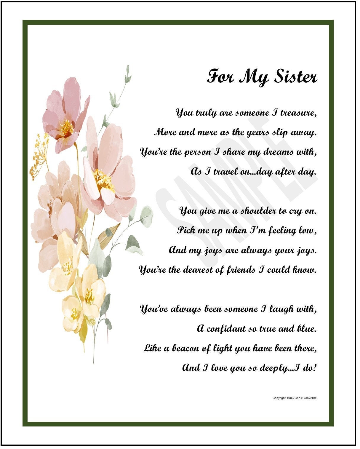 to my big sister poems