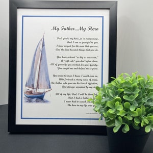 Framed Poem For Father, Father Print Verse Saying, Best Father's Day Gift, Sentimental Present For Father's Day, Gift for Dad 70th Birthday, Bild 2