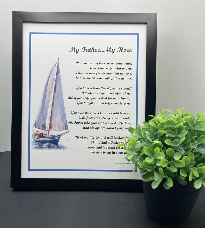 Framed Poem For Father, Father Print Verse Saying, Best Father's Day Gift, Sentimental Present For Father's Day, Gift for Dad 70th Birthday, Bild 2