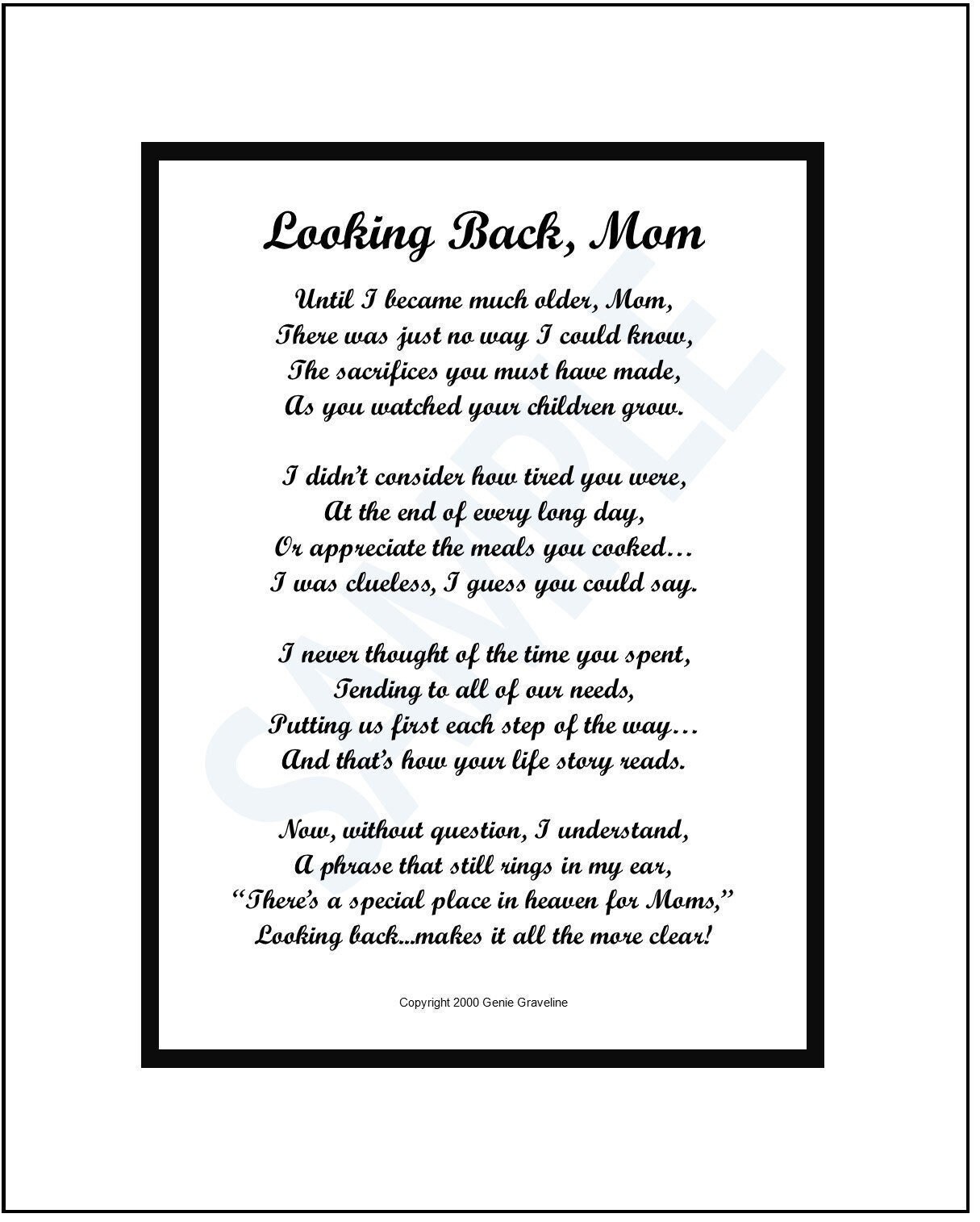 Digital Mom Poem DIGITAL DOWNLOAD Mom Verse Mom Present - Etsy