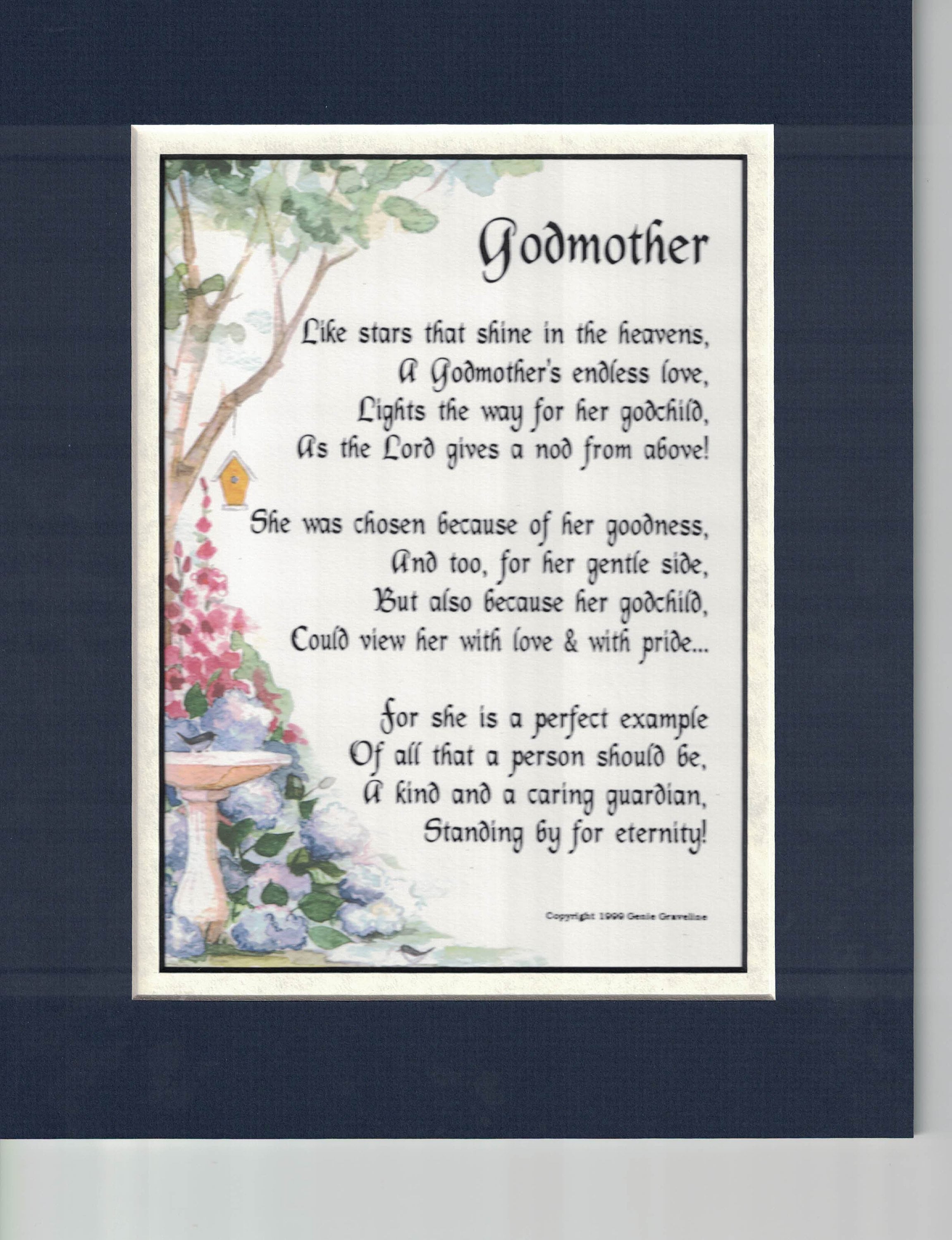 Godmother Print Godmother Poem Gift Godmother Present Godmother Verse 