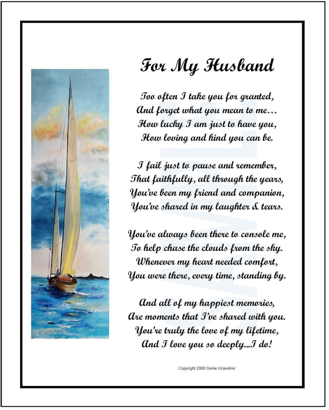 Husband Poem, DIGITAL DOWNLOAD, Husband Print, Husband Verse, Gifts for ...