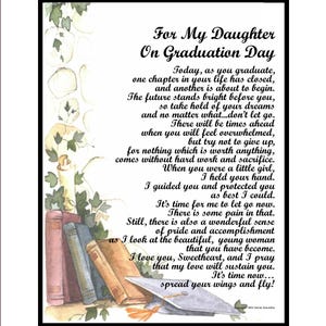 My Daughter Graduation Poem,  Daughter Graduation DIGITAL DOWNLOAD, Daughter Graduation Print,  Daughter Sentimental Graduation Poem Gift,