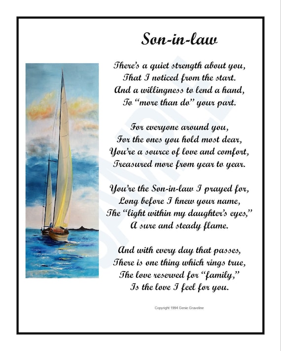 Son in Law From One DIGITAL DOWNLOAD Son in Law Poem Son in Etsy