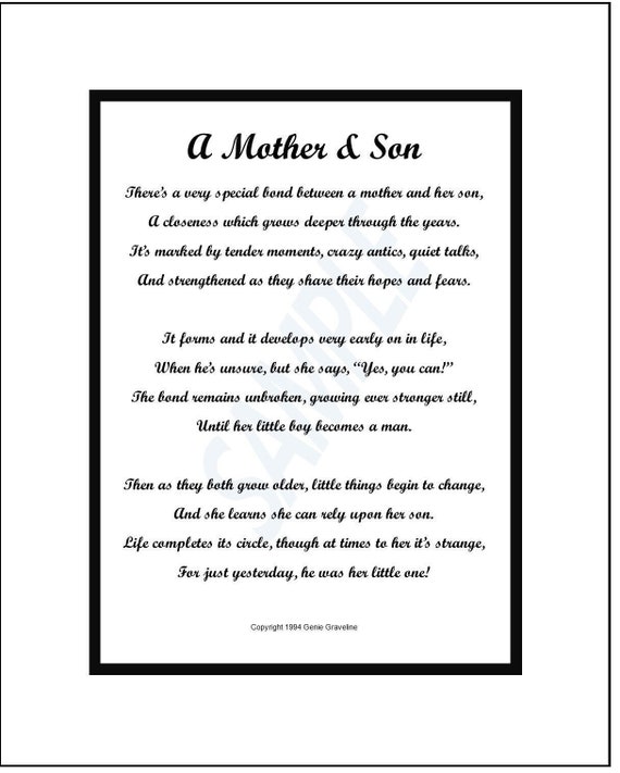 New Zealand Mother And Son Xxx Porn - Mother Son Poem, DIGITAL DOWNLOAD, Mother Son Gift, Mother Son Present, Mother  Son Print, Mother Son Verse, Mother's 60th 70th 75th Birthday - Etsy