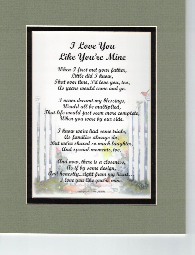 Stepchild Poem Verse Print Gift Present Stepchild's 13th - Etsy