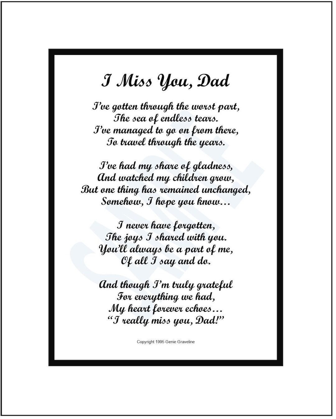 Dad Memorial, Loss of Father, DIGITAL DOWNLOAD, Dad Sympathy Bereavement Poem, Missing My Dad