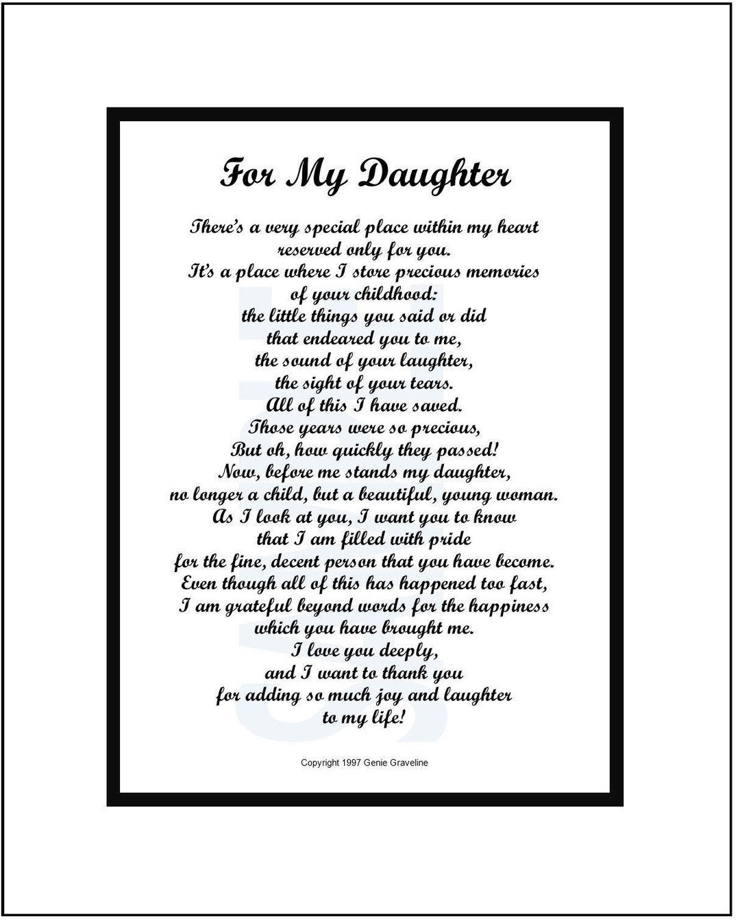 Daughter Poem Print Birthday Graduation Christmas Gift digital Daughter Poem Print Birthday Graduation Christmas Gift digital