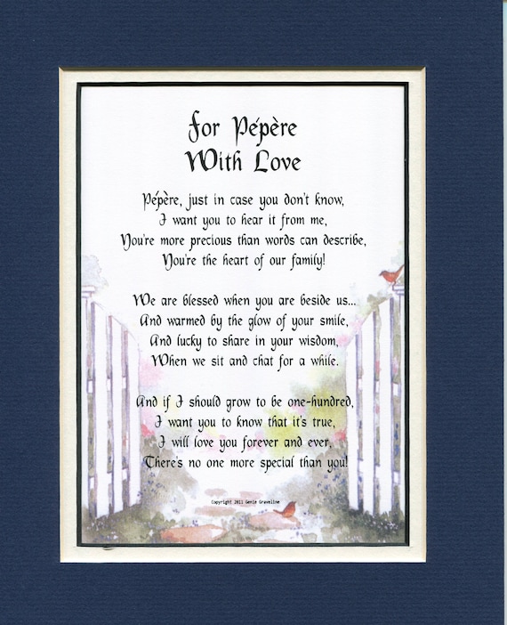 Pepere Poem Pepere Gift Pepere Present Pepere Print Pepere Etsy