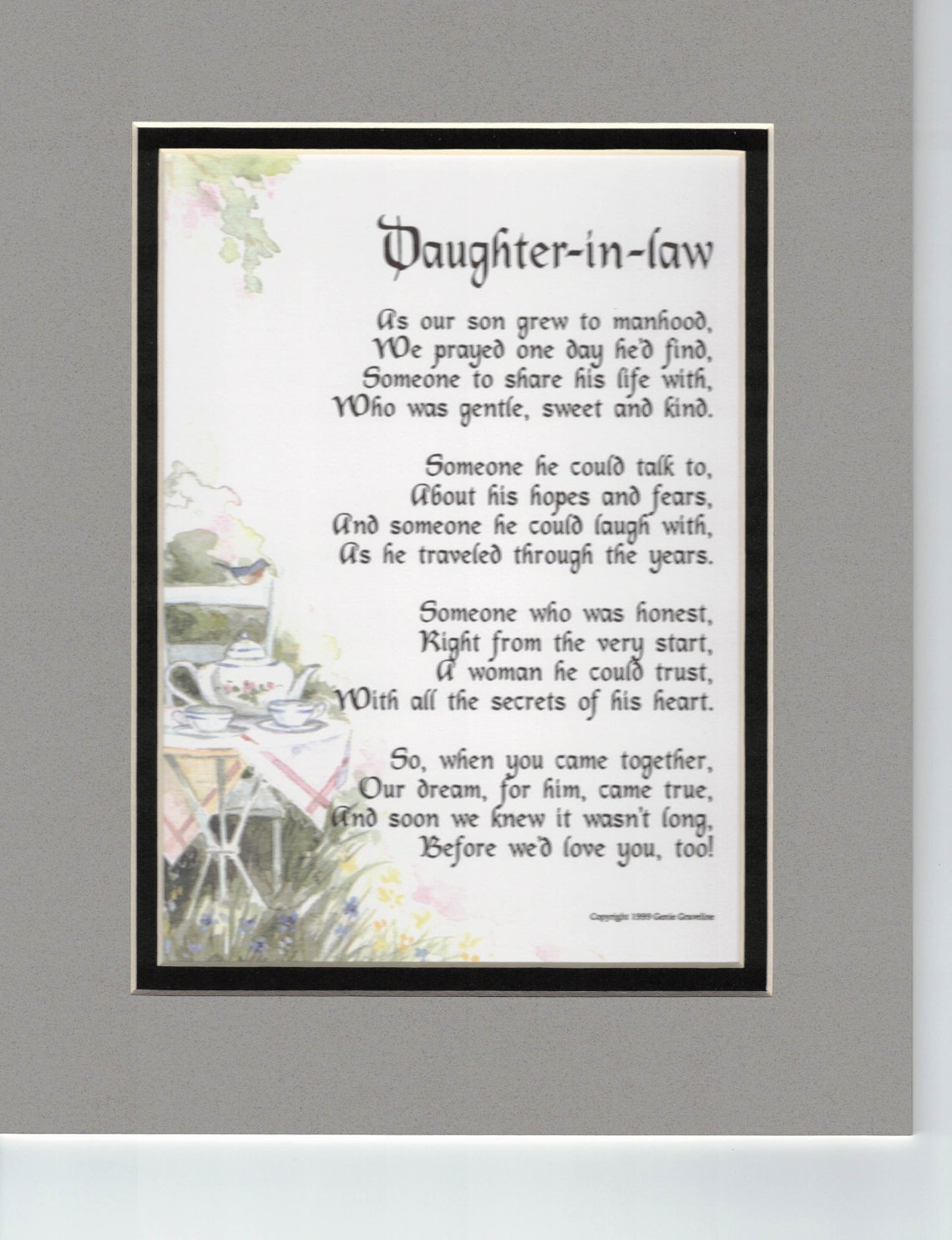 Daughter in law gift daughter in law poem daughter in law | Etsy
