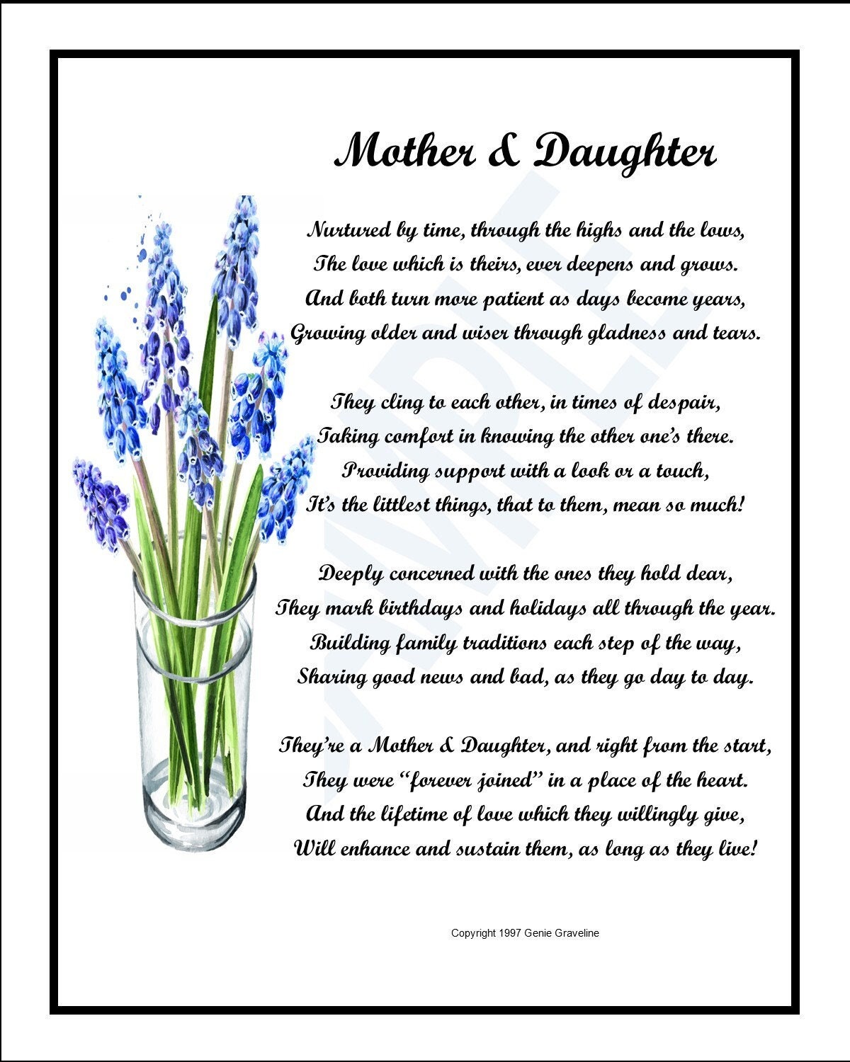 Mother Daughter Poem DIGITAL DOWNLOAD Mother Daughter Poem Etsy