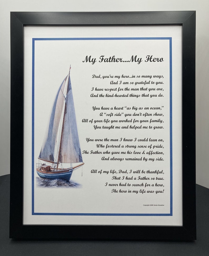 Framed Poem For Father, Father Print Verse Saying, Best Father's Day Gift, Sentimental Present For Father's Day, Gift for Dad 70th Birthday, Bild 1