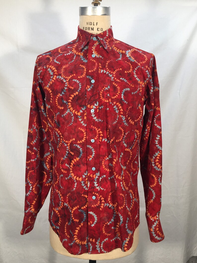 Red Batik Long Sleeve Shirt | Etsy
