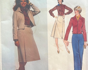 1970s Size 10, Vogue 1616, ANNE KLEIN SEPARATES, Designer Pattern; "Vogue American Designer"; Jacket, Blouse, Skirt, Pants