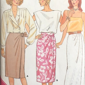 1986 Sizes 12-14-16, Butterick 3706, SARONG SKIRT Pattern, 3 Lengths