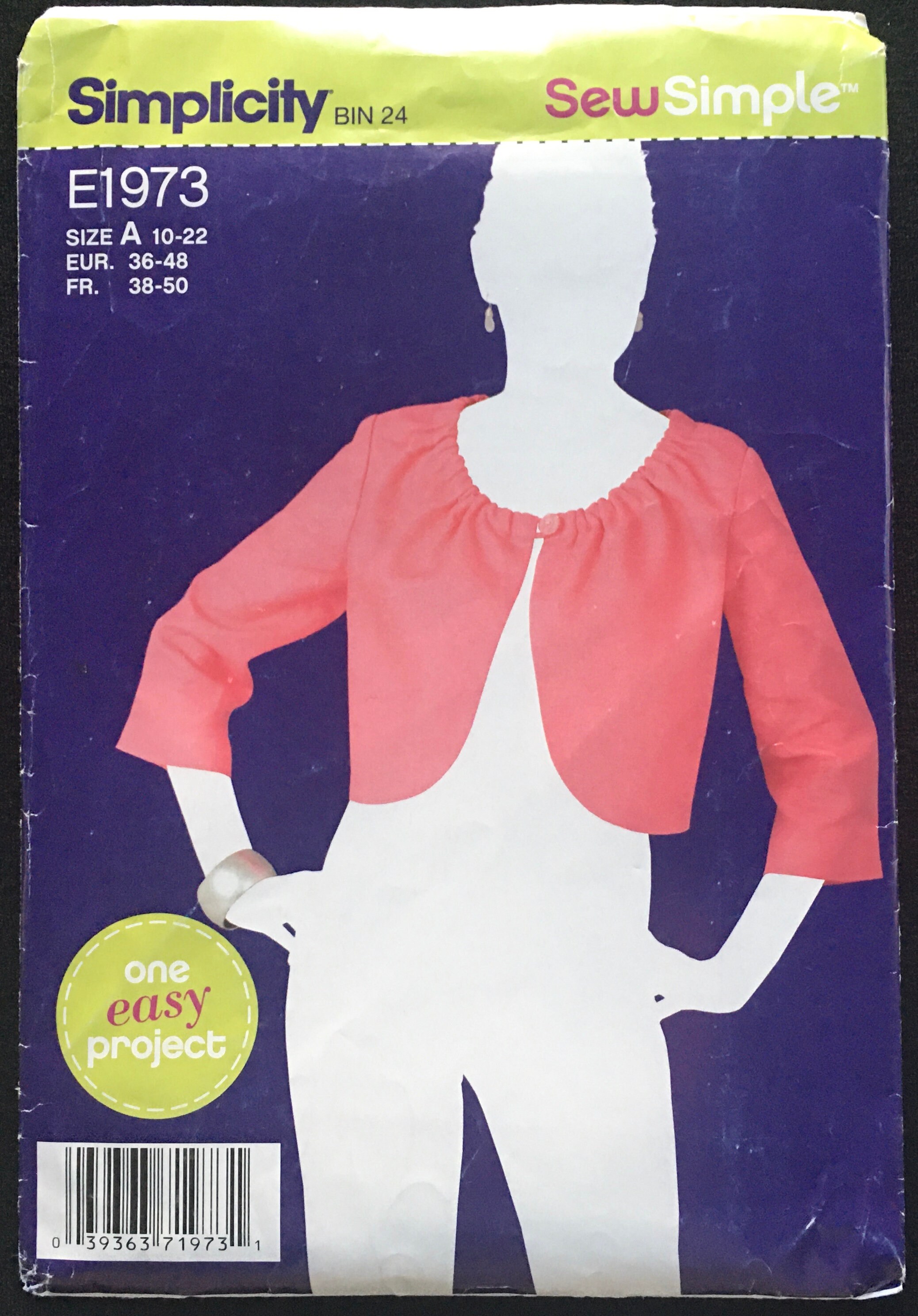 2011 Sizes 10-22, UNCUT Simplicity E1973, SHORT JACKET