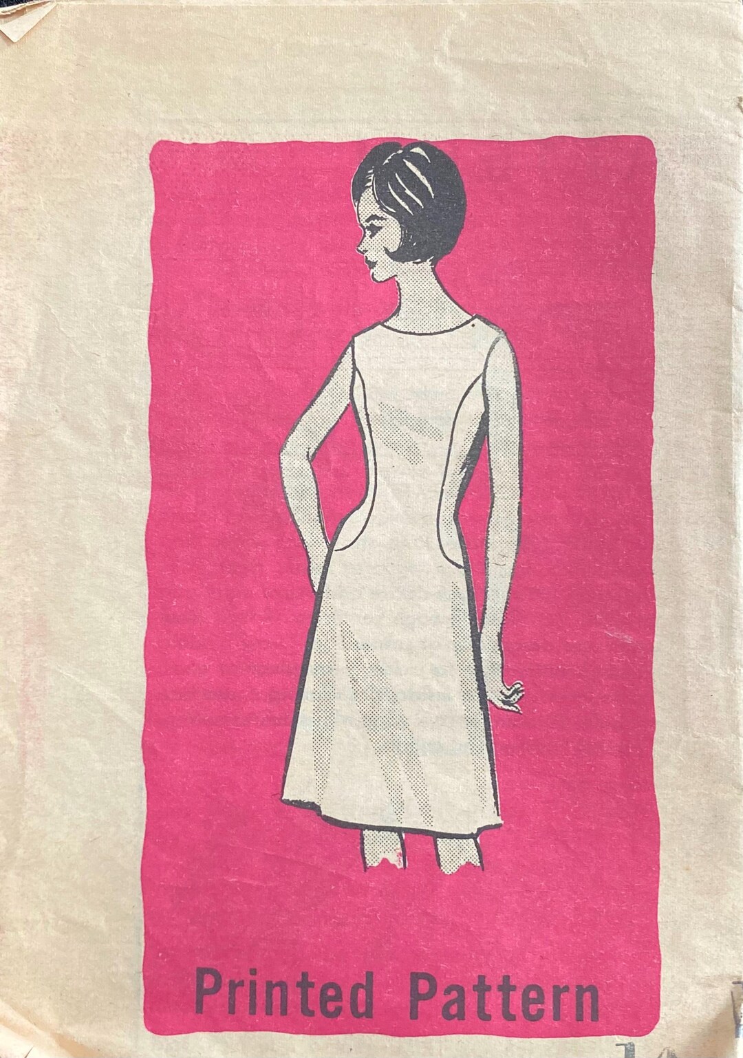 1960s Size 14, Mail Order Pattern 9332; Sleeveless, Fitted Shift