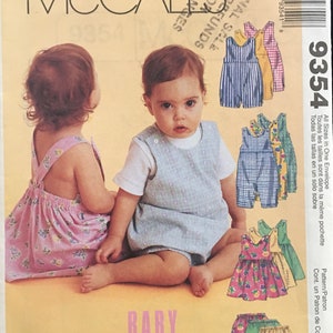 BABY to Toddler, 1998 UNCUT McCall’s 9454, SunDress, Romper and Panties Pattern, Sizes for 13 to 24 lbs