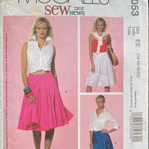 2006 Sizes 14-16-18-20, McCall&#39;s 5053; Flared, Peasant SKIRTS, A SewNews Pattern