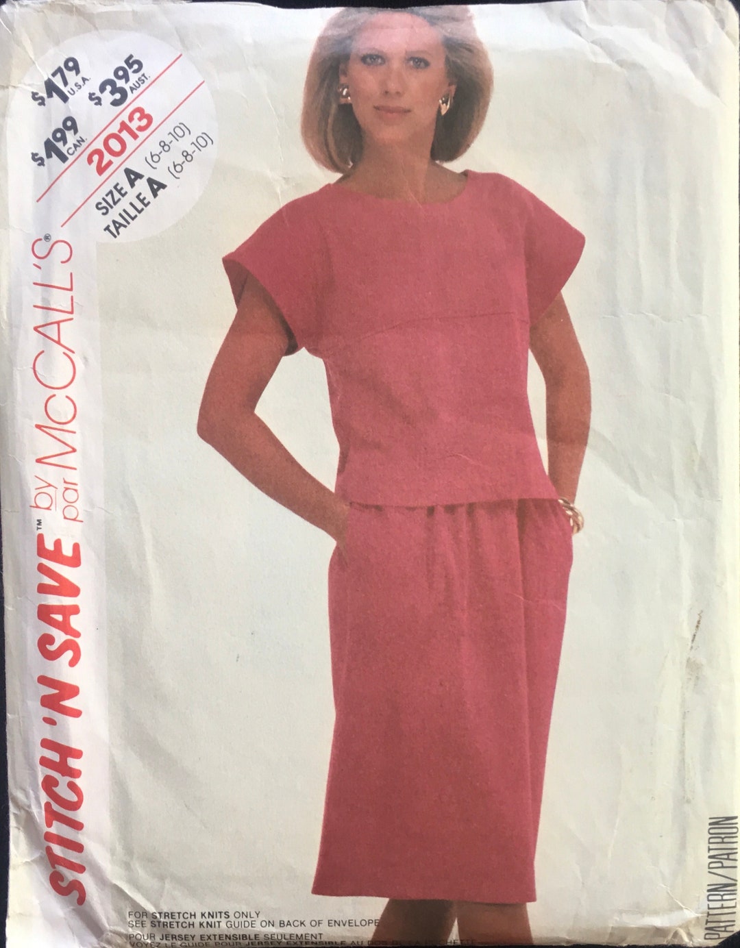 1995 Sizes 6-8-10, UNCUT Mccall's 2313, Skirt & Top Pattern, Stitch 'n ...