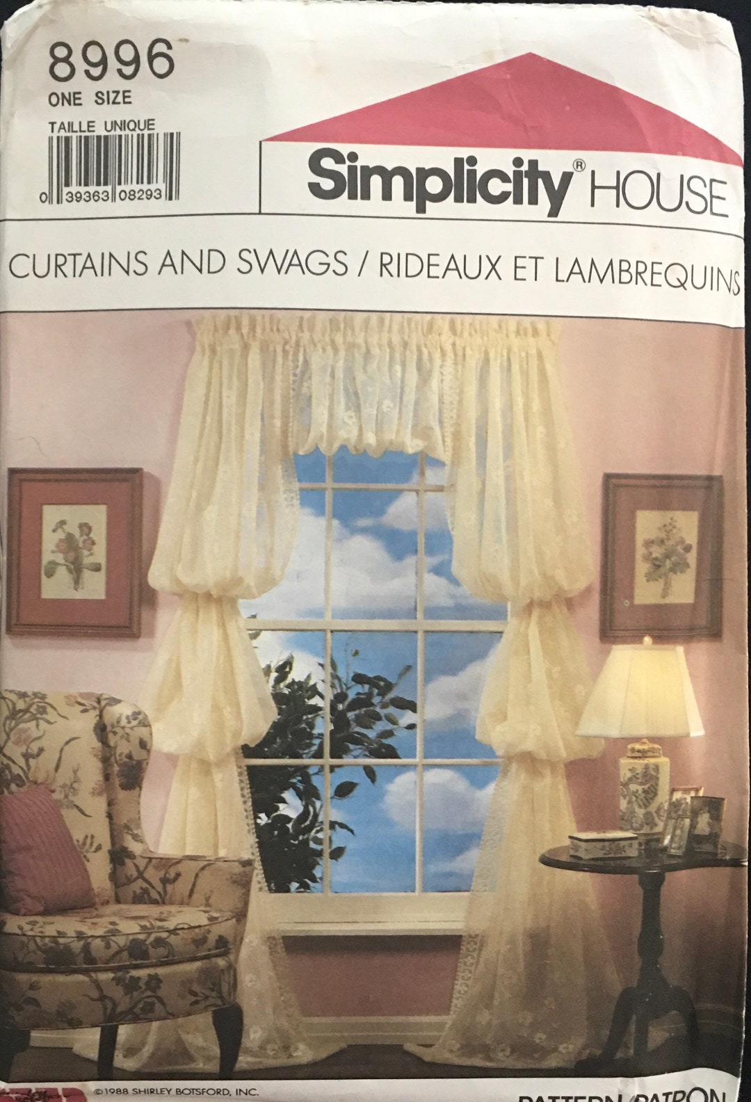 Swag Pattern CURTAIN & SWAG Pattern, 1989 Simplicity 8996; 9 Different Curtain ...