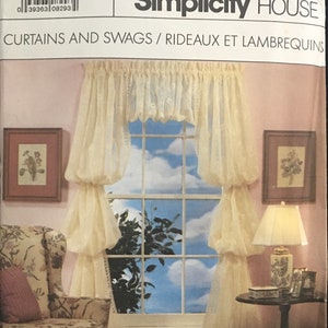 CURTAIN & SWAG Pattern, 1989 Simplicity 8996; 9 Different Curtain Designs with Full Instructions