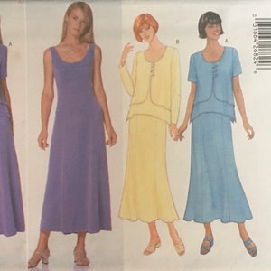 1998 Sizes 8-10-12, UNCUT Butterick 5360, Easy TOP & DRESS Pattern, Above Ankle Length Dress; Loose Fitting Pullover Top