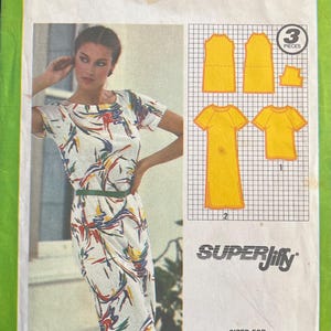 1980 Size 12, Simplicity 9365, DRESS, For Stretch Knits, Pullover Dress or Top, Super Jiffy Pattern