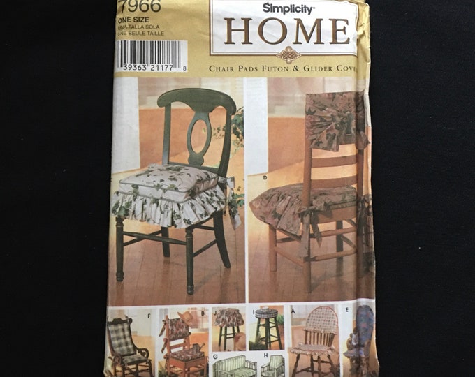 CHAIR COVER and Chair Back Pattern Pattern UNCUT Simplicity 7966 From