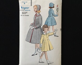 Collar. Sleeveless or Three Quarter Sleeves Inverted Pleats /& Blouse Vintage 1960s Butterick 2755 Girls Dress Princess Seams Round Neck